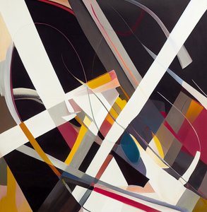 Moderne abstrakt surrealistisk maleri, vægkunsttryk af F. Abderrahim