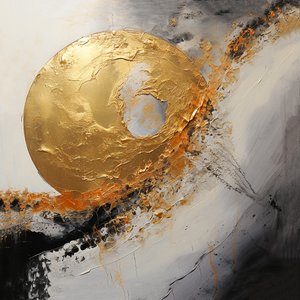 Sølv & gylden kunst Maleri, digitalt kunsttryk