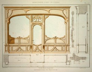 Design til en butiksfacade, illustration fra 