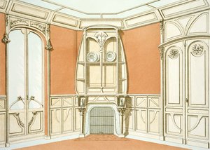 Indretning af en spisestue, illustration fra Menuiserie dArt Nouveau udgivet omkring 1900