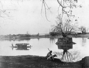 Jhelum-floden, Shadipur, Kashmir, Indien, begyndelsen af det 20. århundrede