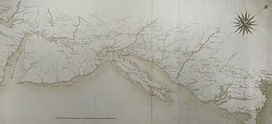 Generelt kort over hærens lejre og marcher i Amerika på ordre fra Rochambeau, detalje fra højre side, fra 