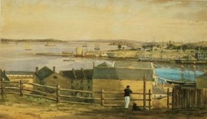 Circular Quay, Sydney, ca. 1870 (akvarel) af F. Halsted