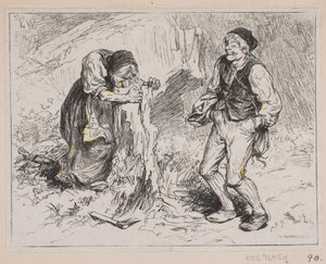Illustration til "Gjete Kongens Harer" af F. Hendriksen