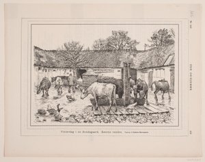 Vinterdag i en gård af F. Hendriksen