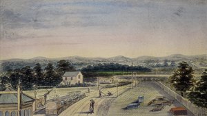 Näkymä rautatieaseman sillalta, Lingfield, Surrey Crowhurstia kohti af F. J. P.