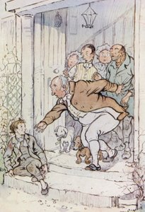 Illustration til Oliver Twist (farve litho) af F. M. B. Blaikie