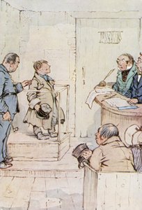 Illustration til Oliver Twist (farve litho) af F. M. B. Blaikie