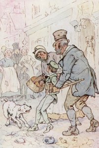 Illustration til Oliver Twist (farve litho)
