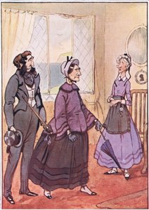 De gik hovmodigt ud af sommerhuset, illustration fra David Copperfield, 1914 af F. M. B. Blaikie