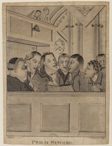 Salmesang, 9. august 1822 (pen, pensel og blæk på papir) af F. P. Fulcher