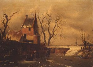 Vinterlandskab af F. van Herte
