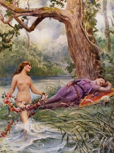 La Gerusalemme Liberata af Torquato Tasso: Canto XIV, stanza 60 (farvelitografi) af Fabio Fabbi