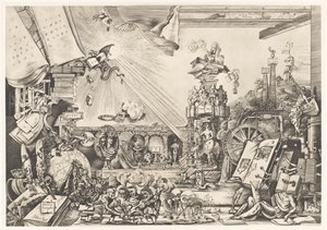 Surrealistisk præstation Librorum Triumphus (titel på objekt) af Fabius von Gugel (signed by artist)