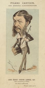 Lord Henry Gordon-Lennox, britisk konservativ politiker og regeringsminister i Benjamin Disraelis administration (farve litho) af Faustin (b.1847)