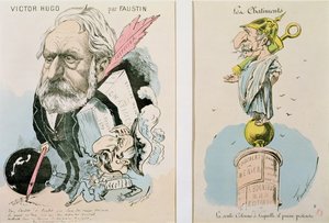 Karikaturer af Victor Hugo (1802-85) og Napoleon III (1809-73) 1870