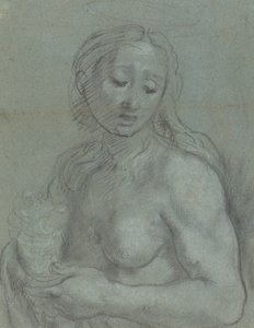Maria Magdalenas halvlængde [verso] af Federico Barocci