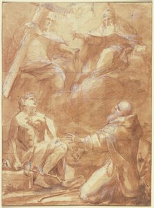 Johannes der Täufer und der Heilige Antonius erblicken Gottvater af Federico Barocci