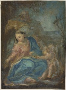 Hvil på flugten til Egypten (recto); Madonna fra rosenkransen (verso) af Federico Barocci