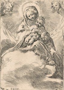 Jomfruen sad på en sky, 1580-84. af Federico Barocci