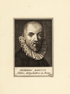 Portræt af Federico Barocci (ca. 1535-1612), italiensk renæssancemaler og grafiker af Federico Fiori (after) Barocci or Baroccio