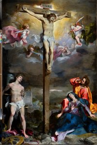 Kristi korsfæstelse med Vor Frue, Sankt Johannes Evangelisten og Sankt Sebastian