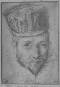 Francesco Maria della Rovere (rødt og sort kridt på papir) af Federico Fiori Barocci or Baroccio
