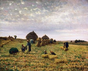 Harvest, maleri af Federico Rossano (1835-1912), olie på lærred, 65x80 cm