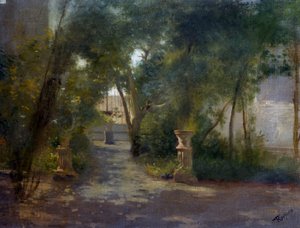 Villa i Portici, maleri af Federico Rossano (1835-1912)