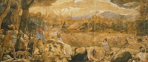 Jagtscene med imaginære Firenze, af Federico Zuccaro (ca. 1540-1609) af Federico Zuccaro