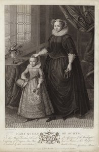Portræt af Mary, Queen of Scots, og hendes søn, James