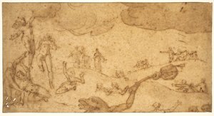 Scene fra de gerriges Helvede af Federico Zuccaro
