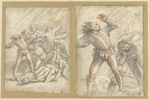 To skitser af de forbandede af Federico Zuccaro