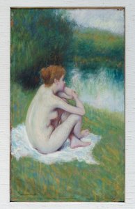Efter badet, ca. 1886-90 (olie på panel) af Federigo Zandomeneghi