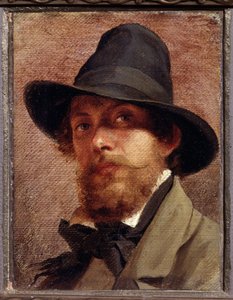 ""Selvportræt"" Maleri af Feodor Andreyevich Bronnikov (1827-1902) 1856 State V. Tropinin-Museum, Moskva af Fedor Andreevich Bronnikov
