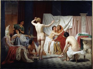 De romerske bade. Maleri af Feodor Andreyevich Bronnikov (1827-1902). Olie på lærred