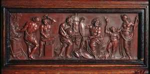 La forge de Vulcan (Vulcans smedje) - Værk af Fjodor Petrovich Tolstoj (1783-1873), basrelief - russisk kunst