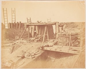 Det indre af Taku-fortet af Felice (1825-c.1908) Beato