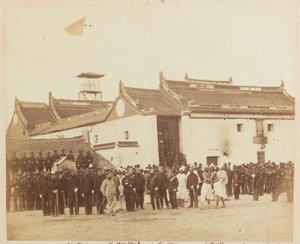2nd Belooch Regiment of Native Infantry, Bombay, uden for Ning Po Joss-huset, Kina, 1860 af Felice Beato