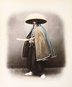 En japansk samurai i traditionel dragt, ca. 1868