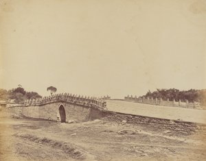 Palichians bro nær Pekin, scenen for kampen med kejserlige kinesiske tropper, 21. september 1860 af Felice Beato