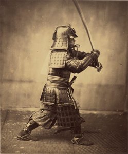 Japansk kriger i rustning, 1865-7 af Felice Beato