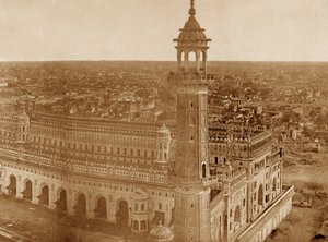 Panorama over MachiBoran, Lucknow af Felice Beato