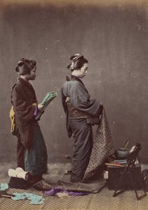 Sætter på Obi eller bælte, 1868. af Felice Beato