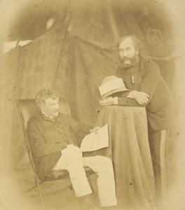 Sir Henry Drury Harness, K.C.B., oberstkommandant, kongelige ingeniører og oberst Robert Abercromby af Felice Beato