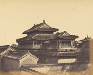 Konfucius -templet, Pekin, oktober 1860 af Felice Beato