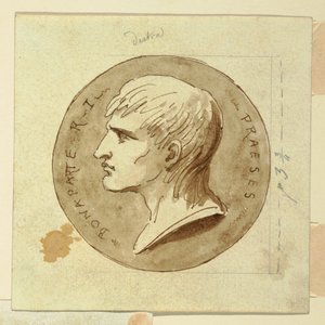 En medalje af Napoleon Bonaparte som præsident for den italienske republik, verso; Hebe giver udødelighed til Hercules