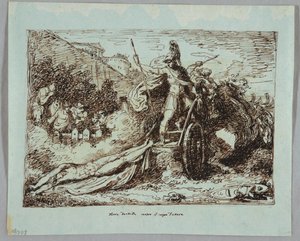 Achilles trækker i kroppen af Hector af Felice Giani