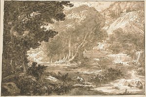 Angelica hviler under et træ, fra Orlando Furioso af Felice Giani