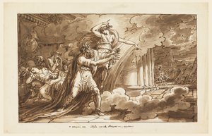 Tegning, Iris opfordrer Priamos til at bede om Hektors lig fra Achilleus, 1810-20 af Felice Giani